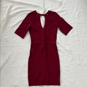 Bebe Deep Red Cutout Dress
